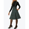 thumbnail image 4 of MODA NOVA Plaid Midi Suspender Skirt for Juniors Tartan Pinafore Overall Dress Green L, 4 of 5