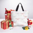 thumbnail image 7 of Single Shoulder Bag Convenience Bag 19.6×15.7×5.9in Light And Weight-Free Main Pocket Large Portable And Single Shoulder Back Elegant Thin Pastel Satin Ribbon Bow Pattern, 7 of 7