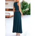 thumbnail image 3 of PRETTYGARDEN Women's 2 Piece Maxi Skirt Sets Casual Summer Knit Cropped Tank Top High Waisted Long Skirts Outfit, 3 of 10