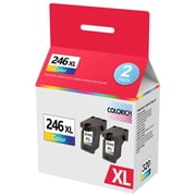 246XL Ink Cartridges for Canon ink CL 246 Color Ink Cartridge for Pixma MX492 MX490 MG2522 MG2920 MG2922 TR4520 TR4522 TR4527 TS3320 TS3322 Printer (2 Tri-color)