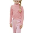 thumbnail image 2 of SGFCWSX Girls Long Sleeve Tops Half High Collar Shirts Kids Warm Fall T-Shirts Pink Size 4-5T, 2 of 7