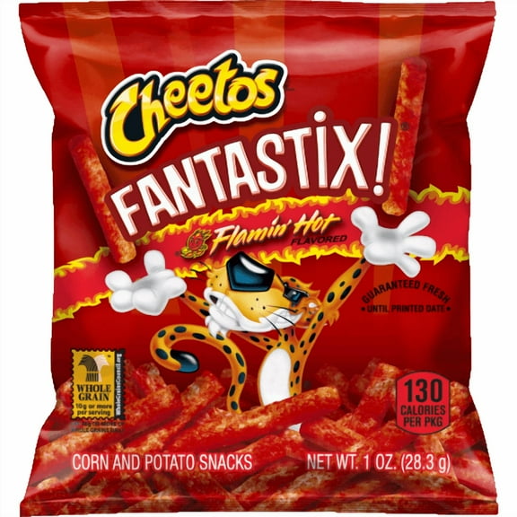 Cheetos Fantastix Flamin' Hot Corn & Potato Snacks 1.0 Ounce  Bag  - Case of 104