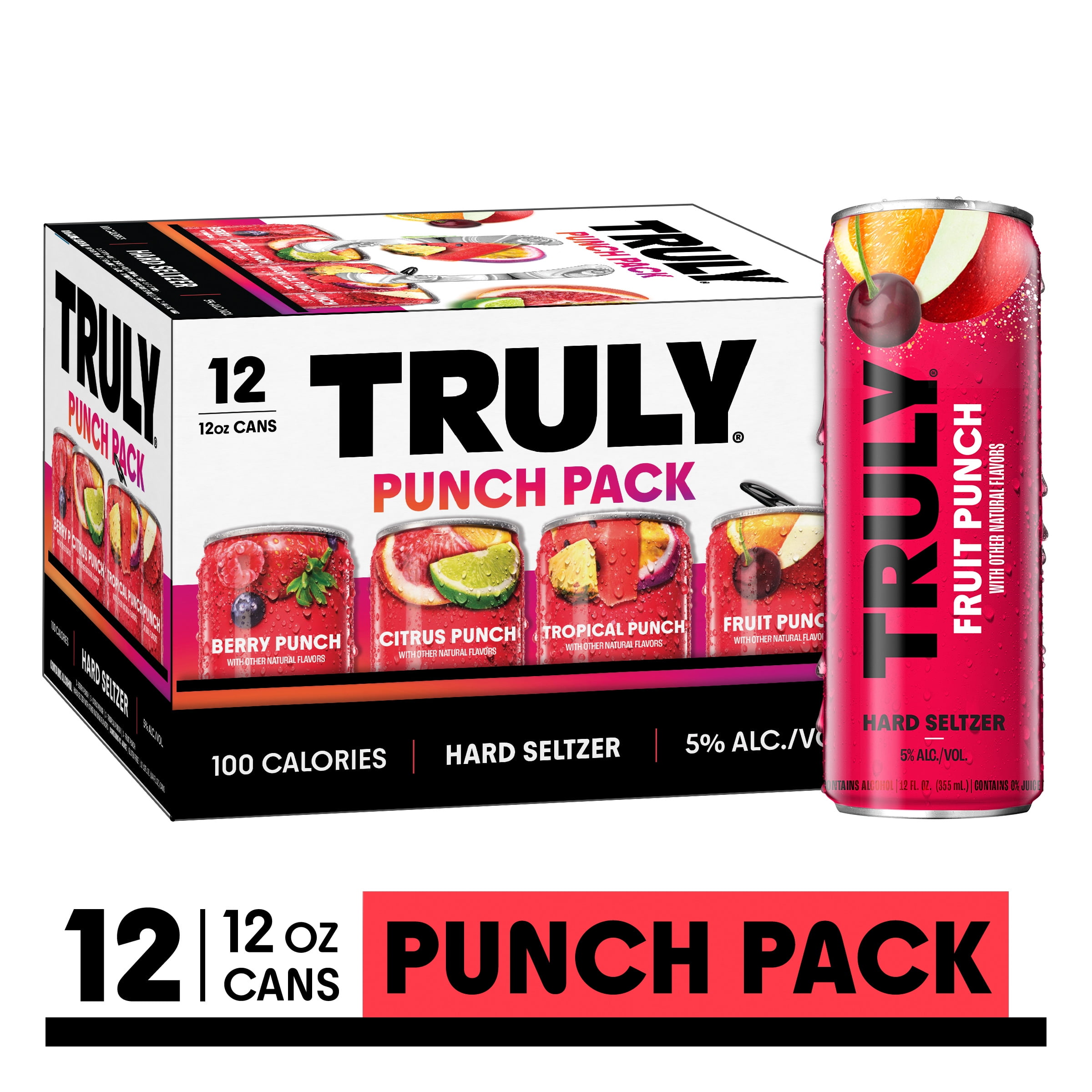 Truly Hard Seltzer Punch Variety pack, 12 pack, 12 fl oz Aluminum