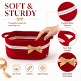 thumbnail image 4 of Small Woven Rope Storage Basket Empty Gift Basket with Ribbons and Gift Bags for Towels, Snacks, Small Items, Rectangle Shelf Basket for Bathroom Home Décor（Red）, 4 of 7