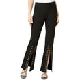 thumbnail image 2 of I.N.C Womens Split Grommeted Casual Wide Leg Pants, Black, 12, 2 of 2