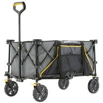 Gorilla Carts Collapsible Folding Wagon Cart, 7 Cu Ft Bed, 150 lb Load Rating, Gray