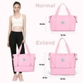 thumbnail image 4 of Gynky Travel Duffel Bag for Women Men Waterproof Carry On Expandable Duffle Tote Shoulder Weekender Overnight Bags w/ 3 Front Pocket/Wet Dry Pocket/Trolley Sleeve, Sport Dance Gym Luggage, Pink, 4 of 10