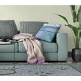 thumbnail image 4 of Flower Castle Patchwork Faux Suede Fabric Throw Pillow in White and Blue 20x20, 4 of 9