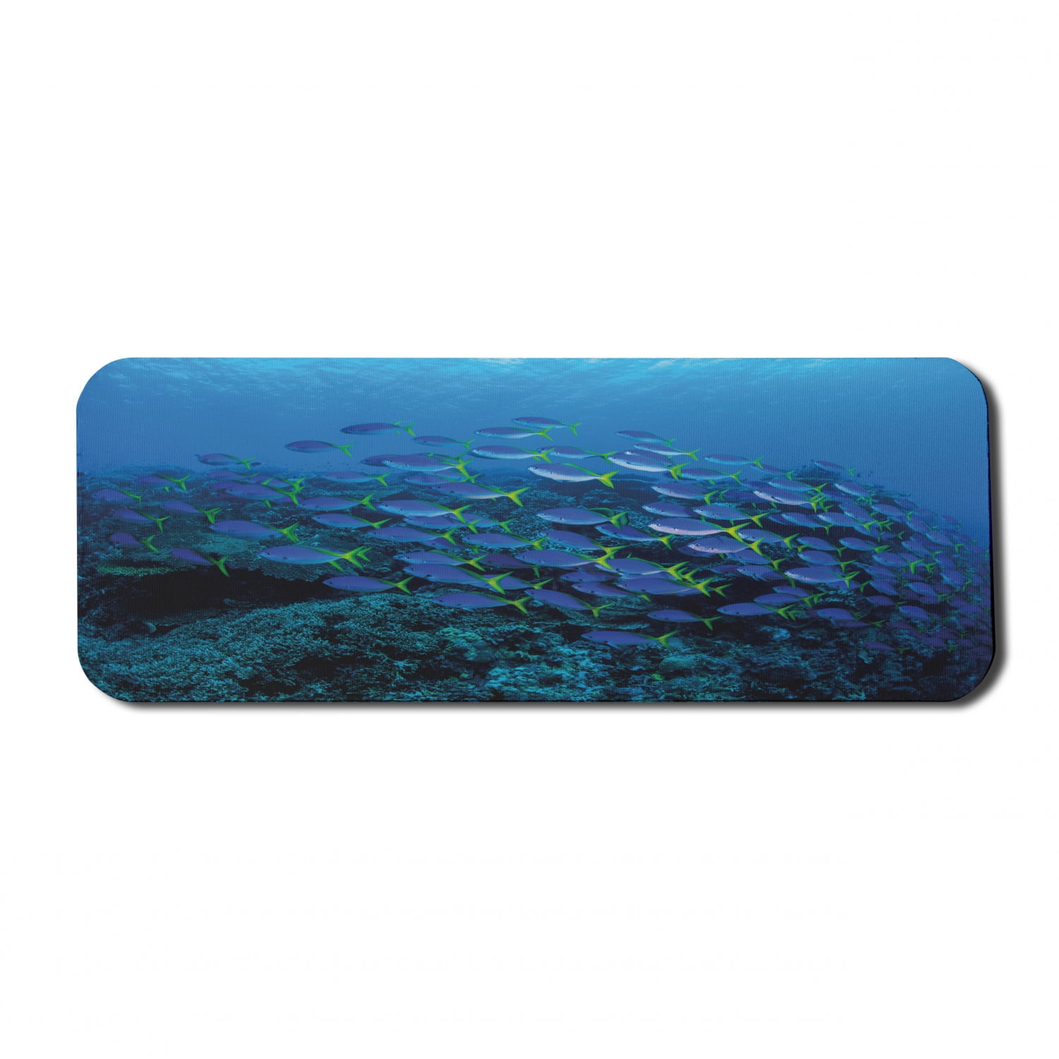 Fish Computer Mouse Pad, Shoal of Fish on Stony Plant Animals in ...