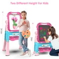 thumbnail image 4 of BATTOP Art Easel for Kids, 4 in 1 Adjustable Standing Rotatable Double Sided Easel with Painting Accessories, Toddler Easel - Gift for Girls-Pink/Light Blue, 4 of 7