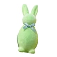 thumbnail image 2 of Mini figura de conejo flocado, estatua de conejito, adorno decorativo de animal, pieza central Verde, 2 of 7