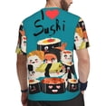 thumbnail image 2 of Wukai I Love Sushi Print Men's Short-Sleeved Mesh T-Shirt,Quick-Dry Short Sleeve Workout T-Shirt-5X-Large, 2 of 8