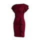 thumbnail image 5 of VISgogo Vestido de manga corta ajustado para mujer, de una pieza con escote en V profundo de color sólido en 10 colores, S / M / L / XL VISgogo moda, 5 of 9