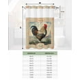 thumbnail image 6 of No Hook Shower Curtain with Snap in Liner, Farm Rooster Retro Animal Theme Hotel Shower Curtains for Bathroom, Washable Shower Curtain Liner Set with Mesh Top Window, 72"x96", 6 of 6