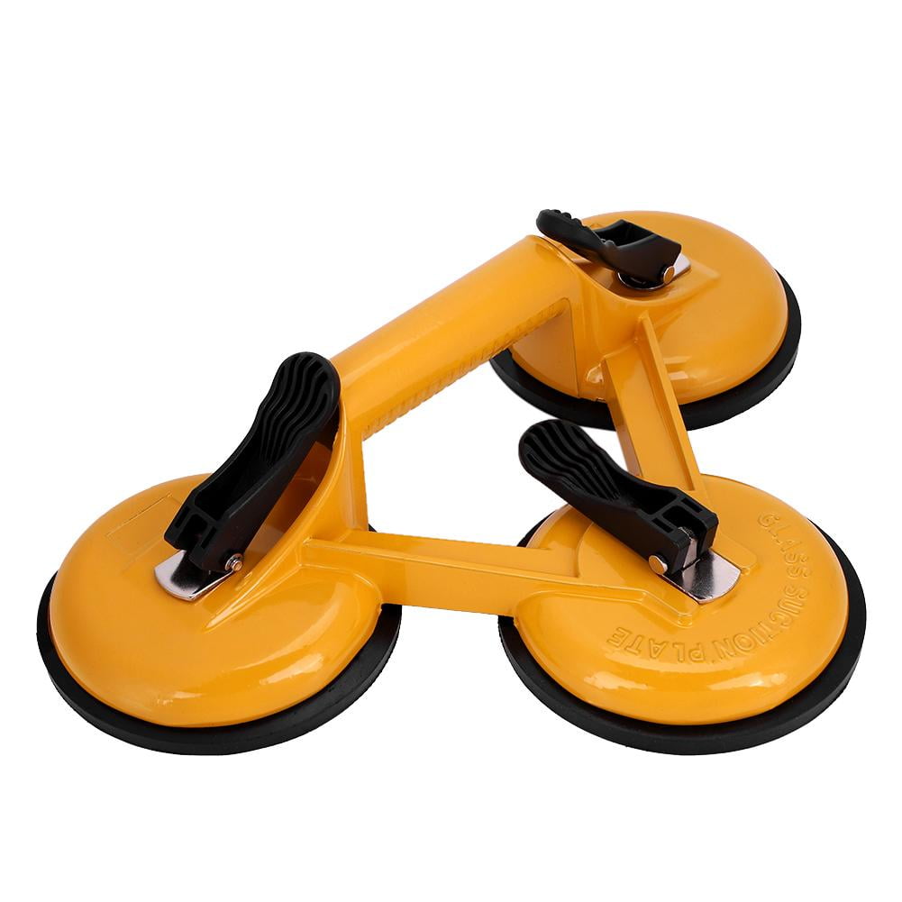 Mgaxyff Glass Puller, Suction Cup Lifter,Aluminum Alloy 3 Plates Vacuum Suction Cup Glass Lifter