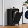 thumbnail image 7 of FANRAL Tilt Out Trash Can Cabinet,Hidden Trash Cabinet with Negative Ion & Ozone Odor Control,Wooden Compact Laundry Hamper Cabinet for Kitchen Bathroom Laundry Room, 7 of 7