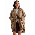 thumbnail image 6 of Women'S Casual Retro Cardigan Long Sleeve Fall Spring Jackets with Pockets Brown L, 6 of 9