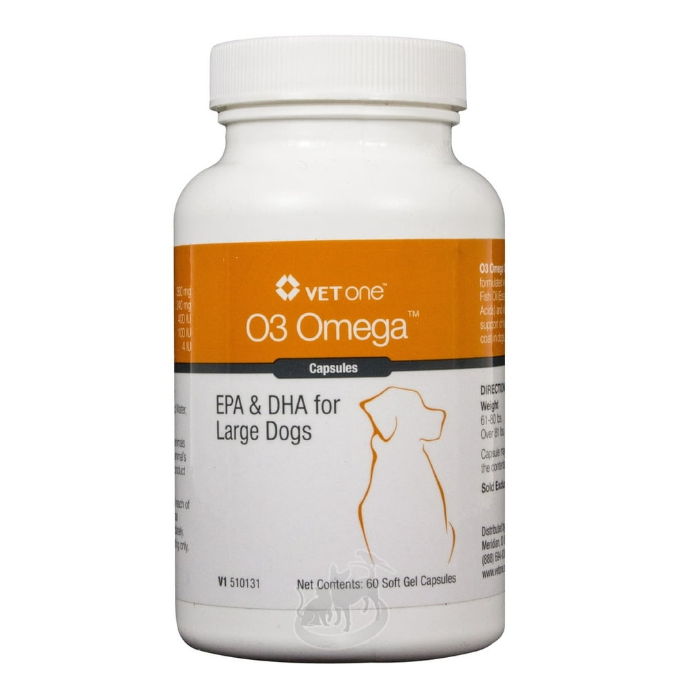 O3 Omega Soft Gel Capsules [EPA & DHA] for Large Dogs (60 count