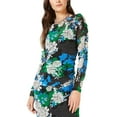 thumbnail image 2 of I-N-C Womens Ruched Mesh Midi Dress, Multicoloured, Small, 2 of 4