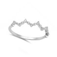 thumbnail image 4 of Clear CZ Thin Pointed Beaded Stackable Ring .925 Sterling Silver Band White Female Size 6, 4 of 4