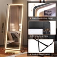 thumbnail image 2 of LVSOMT 65"x22" Full Length Mirror with LED Lights, Free Standing Full Body Mirror, Floor Mirror, Wall Mounted/Door Hanging Mirror for Bedroom, White, 2 of 9