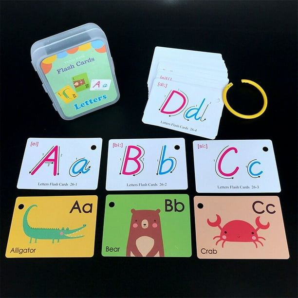 Toys for Children Early Learning English Flash Cards Educational Toys Kids Cognition Word Card Shape Animal Color Toy heqiyong LED