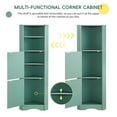 thumbnail image 5 of AENKYO Tall Corner Cabinet with Doors & Adjustable Shelves, Elegant Bathroom Storage Cabinet, Green, 5 of 9