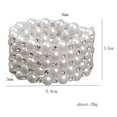 thumbnail image 3 of Women Chic Pearl Rhinestone Stretch Bracelet Bracelet Bridal Wedding for Bridal Wedding Prom 5 Row, 3 of 8