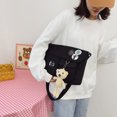thumbnail image 4 of Bolsa bandolera de lona de hombro para estudiante Kawaii (colgante de oso negro caqui) Likrtyny Para Estrenar, 4 of 9