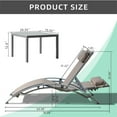 thumbnail image 2 of Outdoor Chaise Lounge Chair Set of 2 and Metal Side Table, Patio Recliner Chairs with Adjustable Backrest and Removable Pillow, Tanning Chair for Beach, Pool, Sunbathing, khaki, 2 of 6