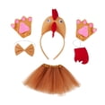 thumbnail image 2 of Disfraz de pollo, novedad, lindo, 5 piezas/conjunto, falda, diadema de pollo, Pascua para Marrón, 2 of 9