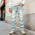 thumbnail image 6 of Boy's Skinny Ripped Jeans Destroyed Distressed Taper Zipper Pants With Holes Blue 6 Y-7 Y, 6 of 7