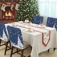 thumbnail image 4 of Navy Blue Christmas Chair Covers Set of 6 White Christmas Tree Xmas Ball Snowflakes Chair Back Covers Stretch Removable Washable Slipcovers Protector for Dining Room Kitchen Party Decor, 4 of 5