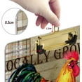 thumbnail image 4 of FMSHPON Rooster Vintage Clipboard Hardboard Wood Nursing Clip Board and Pull for Standard A4 Letter 13x9 inches, 4 of 8