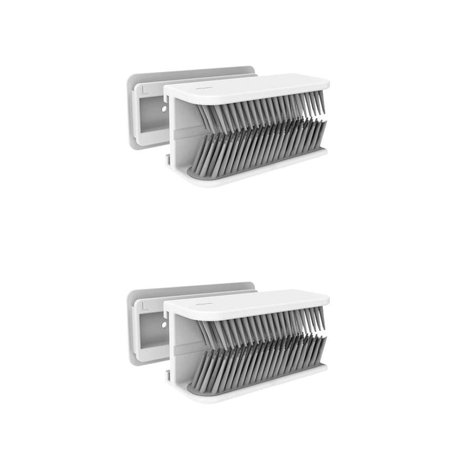 Moyic Colector de pelo montado en la pared, lavabo reutilizable antiobstrucción, ducha, bañera, colector de desechos, accesorio para el Blanco 2piezas
