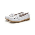 thumbnail image 1 of MAWCLOS Mocassins pour Femmes Confort Chaussures d'Infirmière à Enfiler Mocassins Résistants Nœud Chaussures de Travail Bateau Blanc 5, 1 of 8