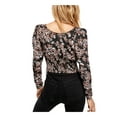 thumbnail image 2 of FREE PEOPLE Womens Black Floral Long Sleeve Scoop Neck Top XS, 2 of 2