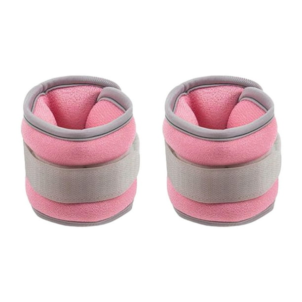2 pesas para muñecas y tobillos a prueba de fugas para mujeres y hombres. Pesas para brazos y piernas. 1 kg Rosa