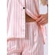 thumbnail image 5 of INSPIRAR CHIC Ropa de descanso para mujeres, pijama de verano con camisa de botones y pantalones cortos, talla XS, a rayas rosas, 5 of 6