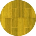 thumbnail image 1 of Ahgly Company Indoor Round Abstract Yellow Modern Area Rugs, 3' Round, 1 of 4