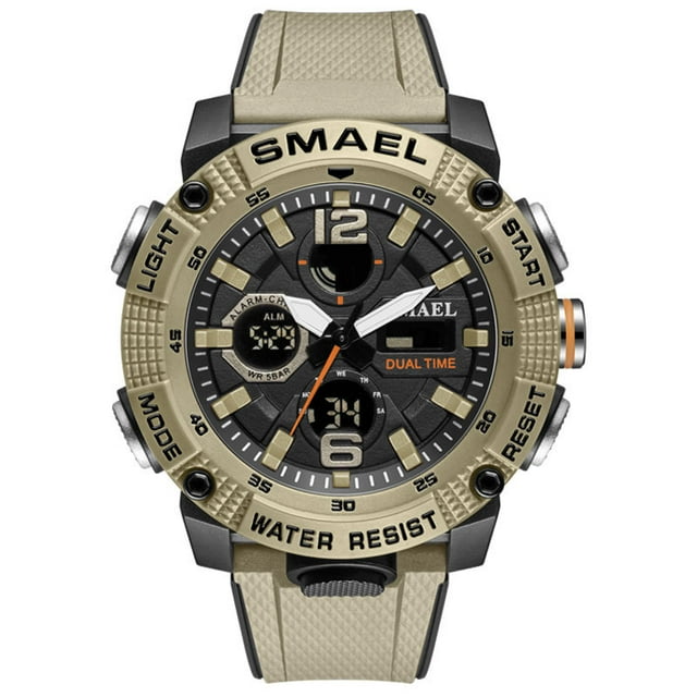 SMAEL Men Military Watch 50m Waterproof Wristwatch LED Quartz Clock Digital Sports Watches