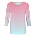 thumbnail image 5 of Ahuyic Womens Plus Size Top, Casual 3/4 Sleeve Blouse For Autumns And Winter, Womens Plus Size Printed Round Neck Three Quarter Sleeve Loose T-shirt Top, 5 of 5