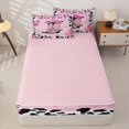 thumbnail image 4 of Erosebridal Western Leopard Cowboy Boot Zipper Twin Comforter Sets with Fitted Sheet and 2 Pillowcases,Cute Cowgirl Stars Cactus Zipper Bedding Set For Girls,Pink Reversible,4 Pieces, 4 of 7
