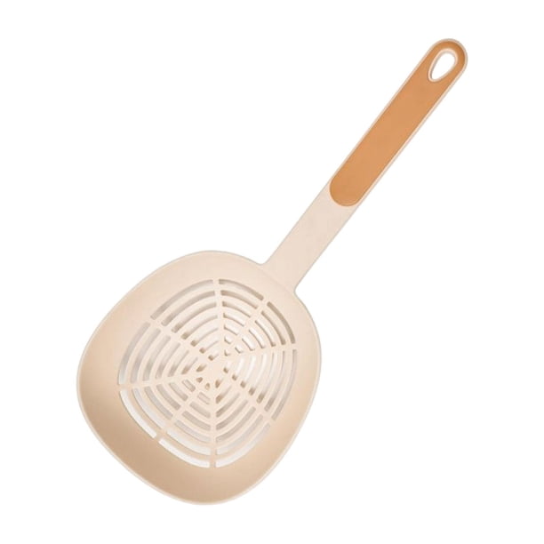 Colador de alimentos, colador de cocina con mango, mango largo, agarre cómodo, fino naranja