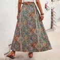 thumbnail image 4 of LYMAYTER Women's Print Long Skirt High Waist Slit Skirts Summer Boho Maxi Skirts for S-XL, 4 of 9