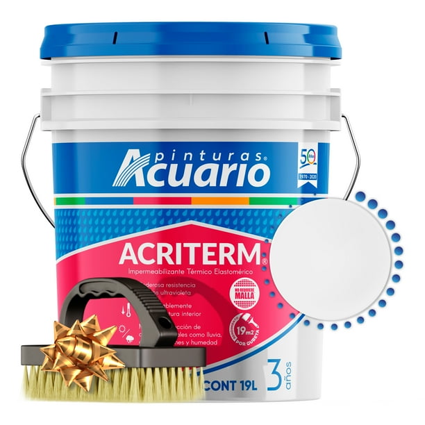 Impermeabilizante Acuario Acriterm 3 Años 19 Litros Cubeta Blanco