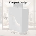 thumbnail image 3 of 31.5" Mobile Reception Desk, White Modern Front Counter with LED Light and Lockable Drawers, Compact Receptionist Desk for Salon, Spa, Office and Retail, 3 of 9