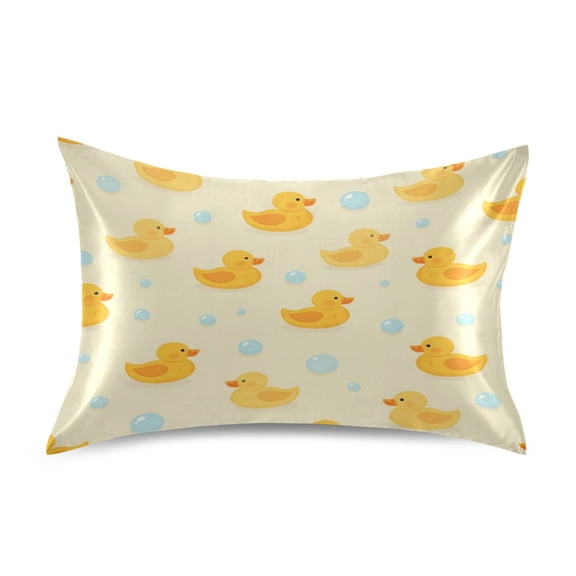 Satin Pillow Case Envelope Pillow Covers Standard Size Soft Pillow Cases for Bedroom, Duck Bubbles Printed