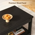 thumbnail image 6 of Aheaplus 43.3" Farmhouse Coffee Table with Storage Shelf, Rustic Wood Center Table for Living Room,Black, 6 of 7