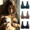 thumbnail image 6 of Spdoo Bra Lace Bra Full Coverage Wireless Sleep Bras for Women Front Closure Solid Sport Sexy Bra, 6 of 6